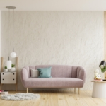 Sofa in living room with empty white wall background.